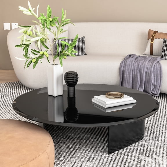 36 Inch Round Black Tempered Glass Table Top, 2/5" Thick Glass Sheet with Beveled Polished Edge, Replacement Tabletop for Coffee Table, Dining Table and Patio Table