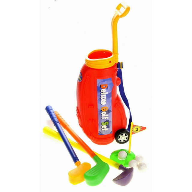 AZ Trading And Import PS981A Deluxe Toy Golf Set For Kids With Easy Storage (Red)