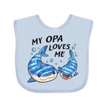 Inktastic My Opa Loves Me- whale shark Boys or Girls Baby Bib