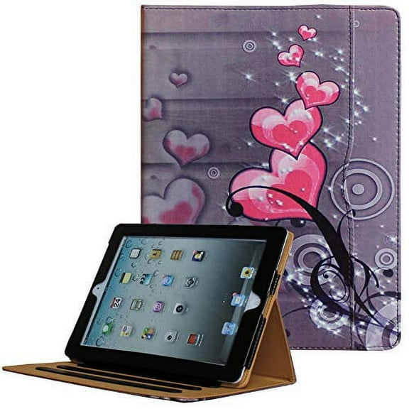 For iPad 9.7 6th/5th Generation 2018/2017, iPad Air/Air 2 Case, JYtrend Multi-Angle Viewing Stand Folio Smart Cover With Pocket For A1893 A1954 A1822 A1823 A1474 A1475 A1476 A1566 A1567 (Hea