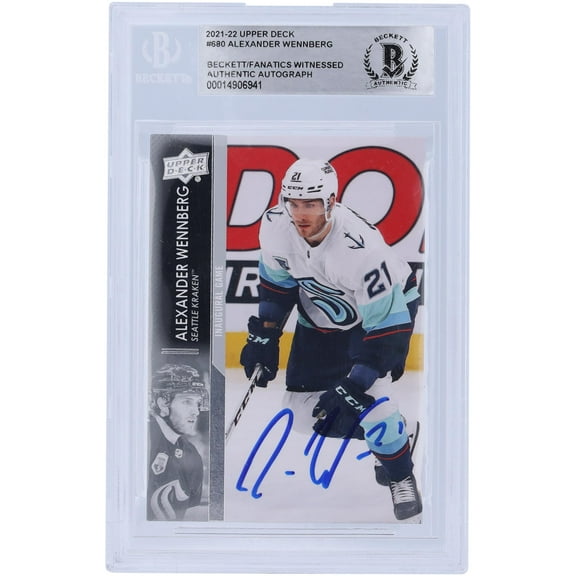 Alexander Wennberg Seattle Kraken Autographed 2021-22 Upper Deck Extended Series #680 Beckett Fanatics Witnessed Authenticated Card - Fanatics Authentic Certified