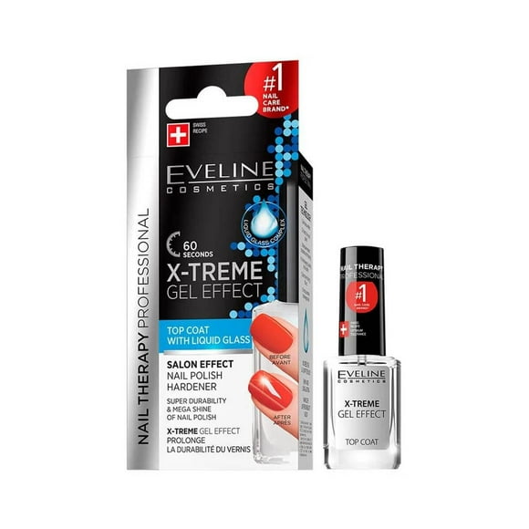 Eveline X-treme Gel Effect Top Coat Endurecedor de esmalte de uñas Mega Shine 12 ml por EVELINE