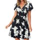 thumbnail image 5 of Vestido suelto de manga corta suelto informal liso para mujer Vestido estampado floral estampado clásico Fridja qw5234, 5 of 7