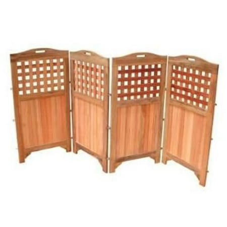 Vifah 48 Outdoor Acacia Privacy Screen with 4 Panels