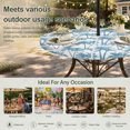 thumbnail image 6 of Round Outdoor Tablecloth with Umbrella Hole and Zipper, Blue Palm Tree Tablecloth with Elastic Waterproof, Coastal Trees Summer Tropical Botanical Patio Table Covers for 55" - 60" Picnic Pool Tables, 6 of 9