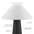thumbnail image 3 of Novogratz x Globe 18" Ceramic Table Lamp, Matte Black, Off-White Tapered Fabric Shade, In-Line Rocker Switch, 5 Ft. Clear Cord, Home Office, Desk, Living Room, 3 of 6