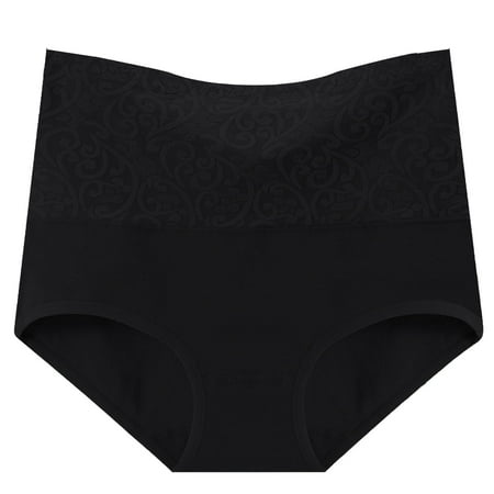 Yuzhih Women s Cotton Underwear High Waist Full Coverage Panties Ladies Stretchy Comfy Panty Plus Size Briefs