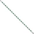 thumbnail image 2 of Sterling Silver Rhodium-Plated Emerald And Diamond Bracelet (7 X 3) Made In Thailand qx858e, 2 of 5