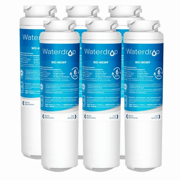 6 Pack Waterdrop MSWF Replacement for GE® MSWF 101820A Refrigerator Water Filter