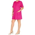 thumbnail image 3 of Women's Plus Size Casual Relaxed Fit Short Sleeves Front Pockets Solid T-Shirt Dress, 3 of 4