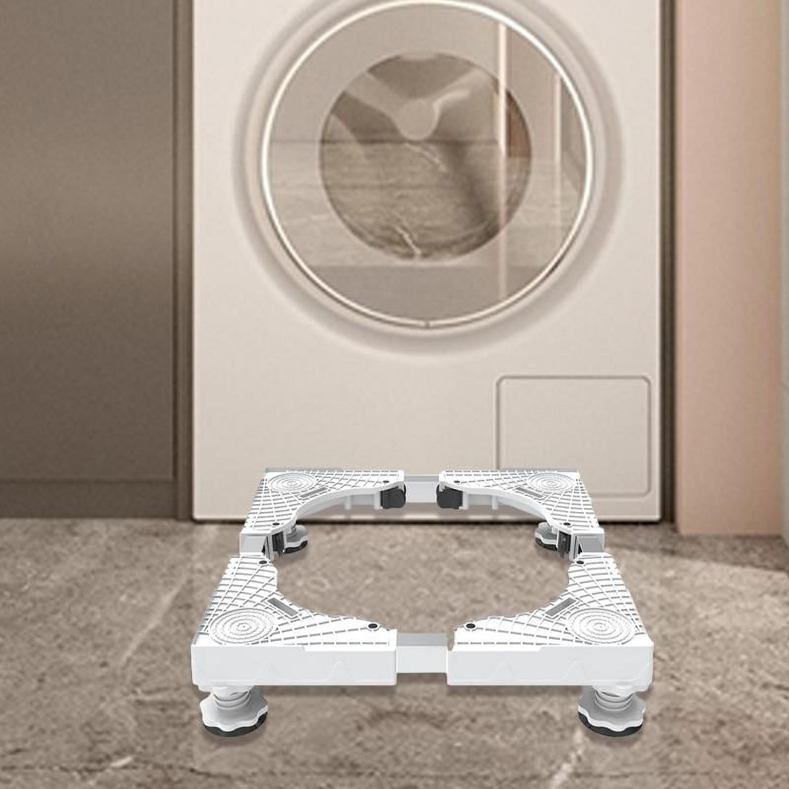Tongina Adjustable Washing Machine Base Fridge Undercarriage Stand Laundry Dryers Holder for Air Conditioners Cookers Freezers Dryers White