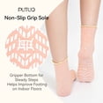 thumbnail image 5 of Grip Socks for Women, PUTUO Non Slip Pilates Yoga Socks with Cute Polka Dot Ruffle Cuff, Crew Length for Barre Dance and Studio Workout, 3 Pairs, 5 of 7