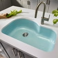 thumbnail image 3 of Houzer Porcela 31 in Mint Porcelain Enamel Steel Undermount Single Bowl Kitchen Sink - PCH-3700 MT, 3 of 10
