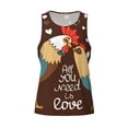 thumbnail image 4 of Easygdp Rooster And Chicken Men's Tank Top, Sleeveless Muscle T Shirts, Breathable, Quick-Dry, Loose for Gym, Running, Fitness - Medium, 4 of 9