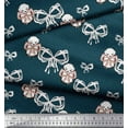 thumbnail image 3 of Soimoi Blue Cotton Voile Fabric Puppy & Bow Dots Printed Craft Fabric by the Yard 42 Inch Wide, 3 of 3