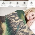 thumbnail image 3 of PIKWEEK  Map Blanket Throw Blue Green and Orange World Map Blanket for Kids Teens Boys Girls Map Blankets for Adults, 3 of 6
