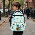 thumbnail image 3 of Yspwyqan Little Boys Backpack, 17 Inch Casual School Bag, Guitar Dino 600D Polyester Backpack for Kids, Adjustable Straps, Front Pocket for Preschool Kindergarten, 3 of 7