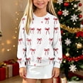 thumbnail image 4 of Christmas Kids Sweater Girls Crewneck Sweatshirt Long Sleeve Pullover Knit Tops,Relaxed Warm For Festival School Wear,White,5-6 Years, 4 of 6