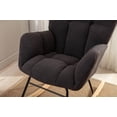 thumbnail image 4 of Ergonomic Rocking Chair with Silent Glider Mechanism for Parents - Plush Teddy Fabric Nursery & Living Room Comfort Seat with Sturdy Iron Frame and Quick Assembly, 4 of 7