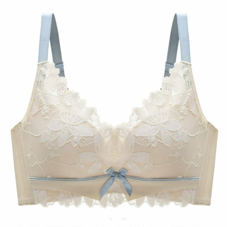 

IROINNID Push-Up Bras For Women Solid Lace No Steel Ring Sexy Gathering Adjustment Lift Breathable Underwear