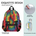 thumbnail image 5 of Colorful Tie Dye Pattern Backpack for School,Cute School Bag,Schoolbag with Adjustable Shoulder Straps & Padded Back,15.25"x11.5"x5.25", 5 of 5