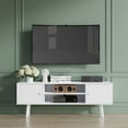 thumbnail image 2 of Cozy Castle White Small TV Stand for 50 inch TV, Modern Entertainment Center, TV Media Console Tables for Living Room Bedroom and Office, 2 of 8