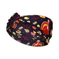 thumbnail image 5 of Yoyauz Autumn Maple Headband Autumn Thanksgiving Headband Turkey Pumpkin Turban Elastic Wide Headband Supplies Halloween Thanksgiving Running Elastic Twist Headband, 5 of 5