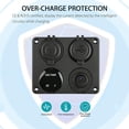 thumbnail image 4 of 4 in 1 Charger Socket Panel, 12V 4.2A Dual USB Charger Socket Power Outlet & LED Voltmeter & Cigarette Lighter Socket & LED Lighted ON Off Rocker Toggle Switch for Car Marine Boat RV Truck,Red, 4 of 7
