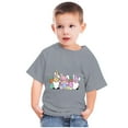 thumbnail image 2 of Penkiiy Toddler Girl Happy Easter Day Shirt Bunny Rabbit Hip Hop Outfit Egg Hunt Tshirt Short Sleeve Clothes Kid Tee Top 9 Years Gray, 2 of 6