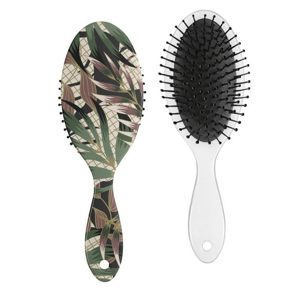 Palm Inspired Hair Brush, Tropical Botanical Print Detangler Paddle Comb with Soft Bristles, Stylish Hairbrush for Daily Use, Travel Ready Gift