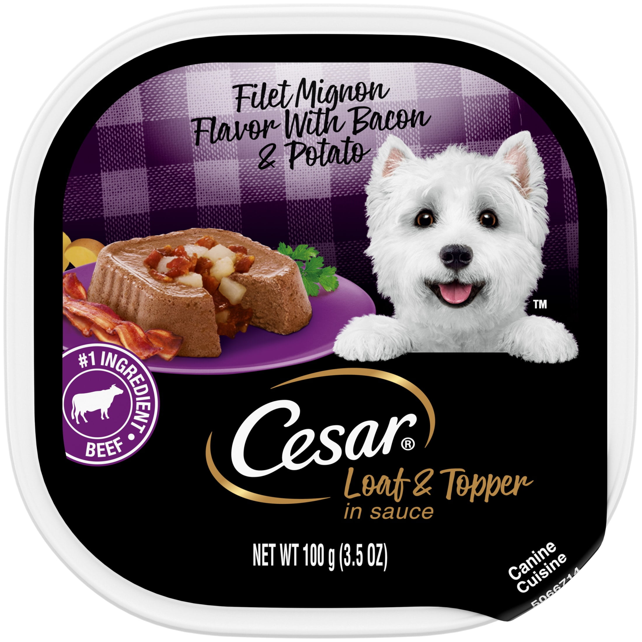 Cesar Brand Classic Loaf in Sauce Soft Puppy Wet Dog Food Chicken Beef 3.5 oz Walmart