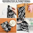 thumbnail image 7 of Black and White Halloween Skeleton Hands Kitchen Towel, Dish Towels Quick Drying Tea Towels Absorbent Hand Towels for Kitchen Sink Dinner Table 28 x 18 Inches, Set of 6, 7 of 7