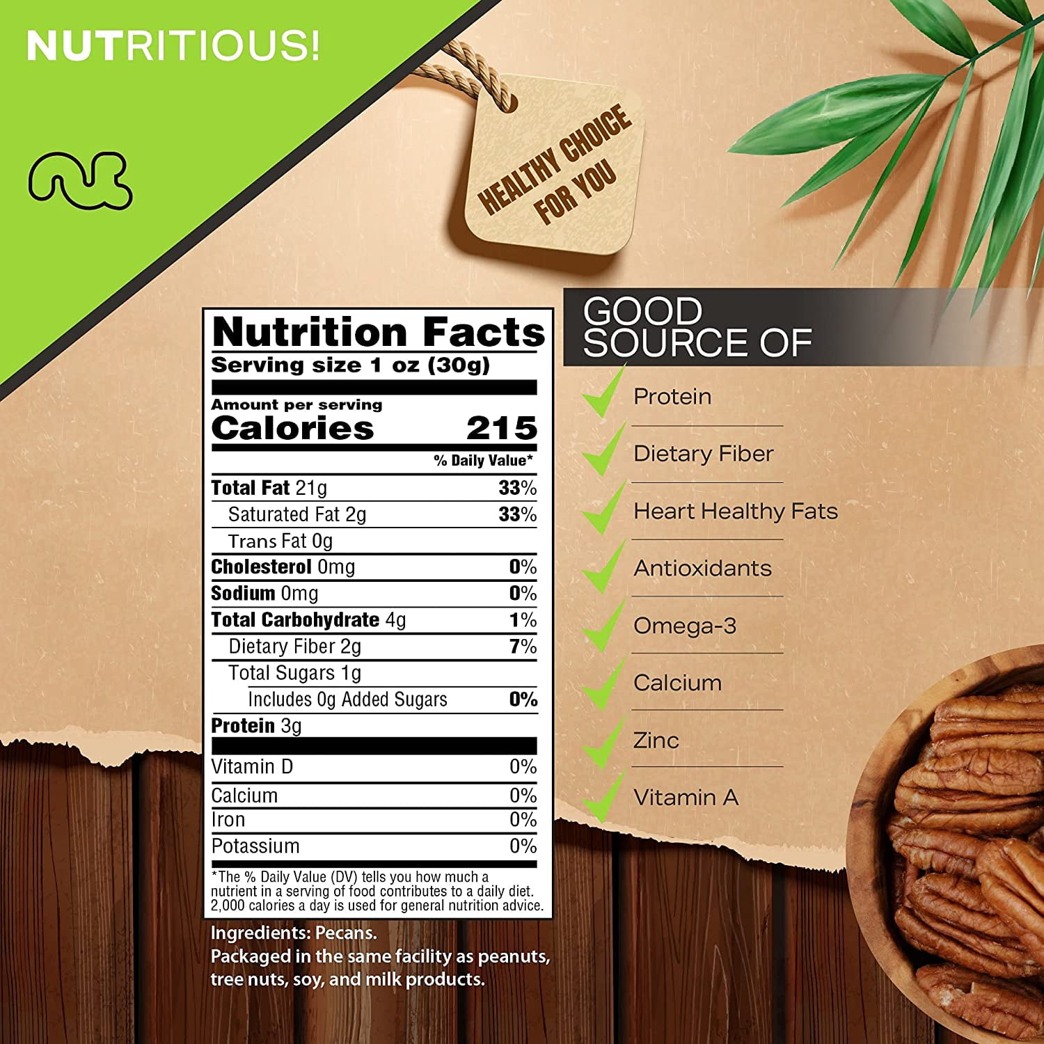 Nut Cravings Raw Pecans Halves & Pieces, Unsalted, Shelled (32oz - 2 lbs) Kosher