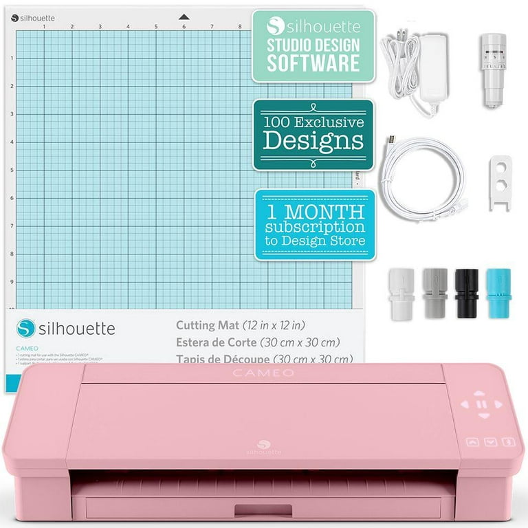 Silhouette Cameo 4 Vinyl Bundle- 24 Sheets of Vinyl, 6 Piece Vinyl Tool Kit  and Cameo 4 Start Up Guide with Bonus Designs