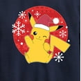 thumbnail image 3 of Pokémon - Pikachu Santa Hat - Youth Crewneck Fleece Sweatshirt, 3 of 5