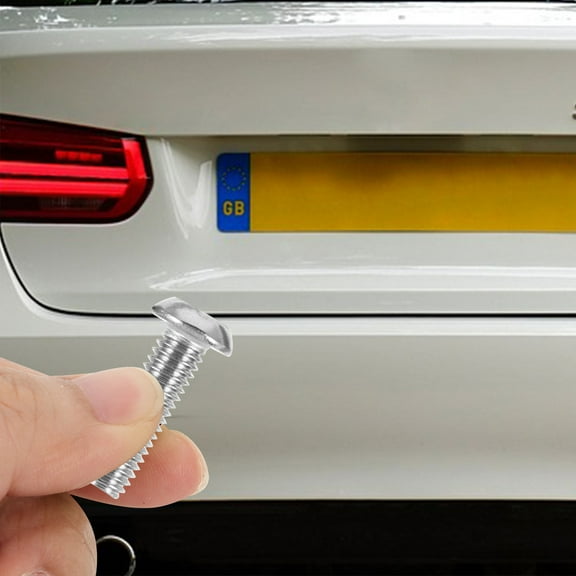 HOMOBABE License Plate Bolts 1 Set Silver Round Head Plum Blossom Shape Stainless Steel Anti Theft For Vehicle Owners