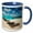 Blue/White, variant on 3drose, Umbrellas on Grace Bay Beach, Turks and Caicos Islands, Caribbean., 11oz Two-tone Yellow Mug