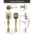 thumbnail image 3 of Front Door Handle and Deadbolt Set  Front Door Lock Set  Oil-Rubbed Bronze  Vintage Lower Half Entry Handleset  Entry Door Handle with Reversible Lever, 3 of 7