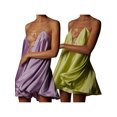 thumbnail image 6 of Qiylii Women's Casual Chain Sling Dress Deep V-Neck Backless Short Dress Solid Color Cutout Sexy A-line Party Dresses, 6 of 9