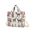 thumbnail image 7 of FORMRS Womens Corduroy Tote Bag Crossbody Shoulder Handbag with Pocket, Beige Deer, 7 of 7