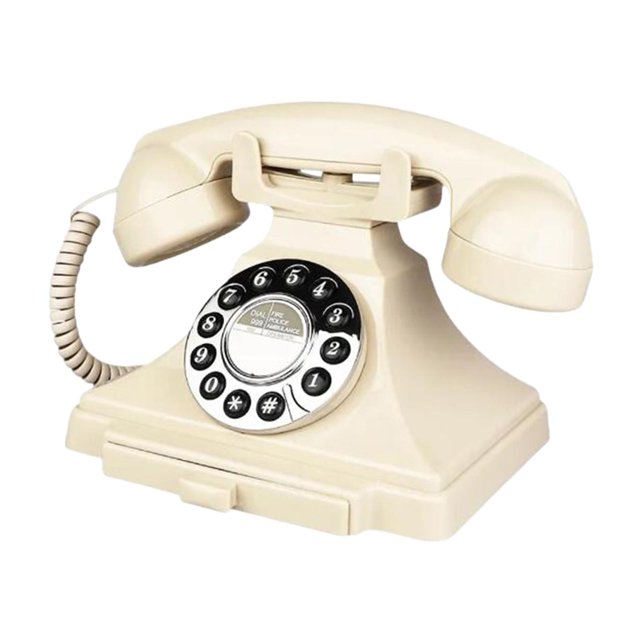 Teléfono de escritorio con audiolibro de visitas, diseño retro, audiolibro de visitas para Blanco beige