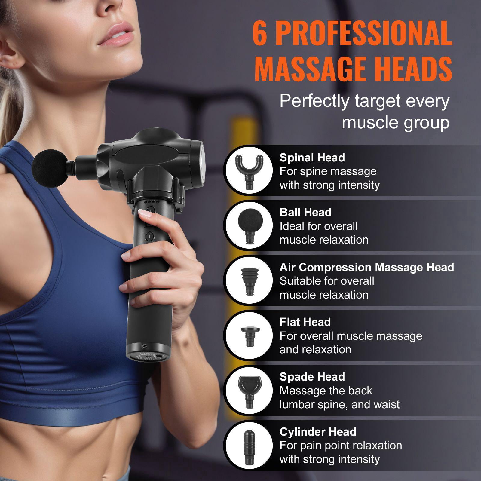 Deep Tissue Massage Gun with 9 Speeds 6 Heads 24V 2500mAh Battery Percussion Muscle Massager for Athletes Pain Relief Muscle Relaxation