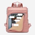 thumbnail image 5 of Stylago Backpack Purses for Women Square Corduroy Computer Bags with Zipper Pouch Crossbody Strap Schoolbag for Travel Work Pink, 5 of 6