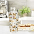 thumbnail image 4 of Cute Dog Corgi On A Striped Background Tumbler Travel Coffee Mug With Flip Lid 20 Oz Insulated Tumbler Cup Gift For Father Mother Friend Birthday, 4 of 6