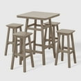 thumbnail image 3 of WestinTrends Malibu 5-Piece HDPE Outdoor Patio Dining Bar Bistro Table Set with Bar Stools, Weathered Wood, 3 of 11