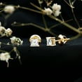 thumbnail image 4 of Rosec Jewels Princess Cut Moissanite Solitaire Stud Earrings for Women - D Color VS1 Clarity, 10K Yellow Gold, 4 of 9