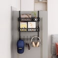 thumbnail image 6 of HAOAN Over The Door Organizer Hanger for Bathroom, Hooks Towel Clothes Hat Bag , Towel Rack on the Door with 2 baskets,Black, 6 of 7