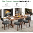 thumbnail image 2 of Merluxy Kitchen Chairs Set of 2, Modern Linen Chairs with Upholstered Curved Backrest & Seat, Hardwood Frame, Dark Grey, 2 of 6