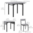 thumbnail image 3 of HOMCOM Ensemble de Table à Manger Pliable pour 2, Table à Abattants avec Chaises de Salle à Manger, 3 of 10
