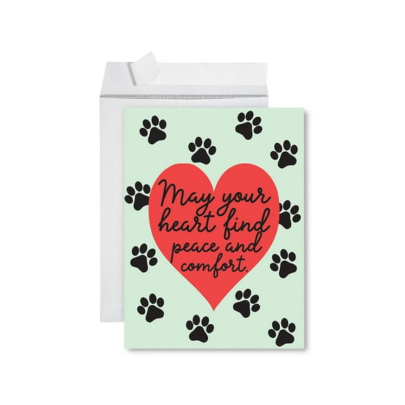 Koyal Wholesale Jumbo Pet Sympathy Card with Envelope, Sorry For Your Loss Card, Peace and Comfort Loss Of Pets, 1-Pk